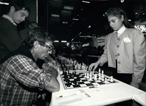 Simultaneously: Judith Polgar at chess championship, Lucerne, Switzerland