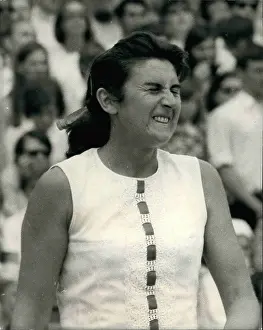 Loser: Judy Tegart in tennis match at Wimbledon