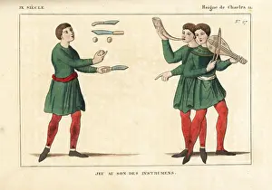 Mifliez: Juggler performing to music, 9th century