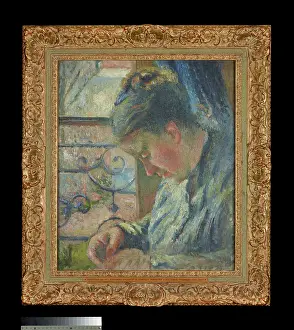 Julie Pissarro Sewing beside a Window