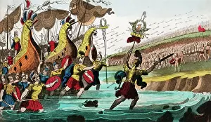Spqr: Julius caesar and roman troop ships landing in