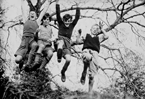 Boisterous: Four jumping boys