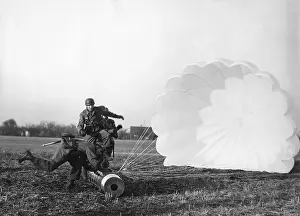 Dropped: Jumping practice at the Parachute School at Stendal, 1938