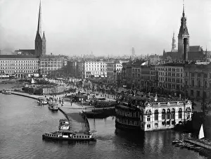 Alster: The Jungfernstieg in Hamburg, 1904