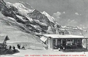 Eiger: Jungfrau with Eigergletscher station, Switzerland