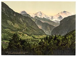 Eiger: Jungfrau, Monch and Eiger, from Heimwehfluh, Bernese Oberlan
