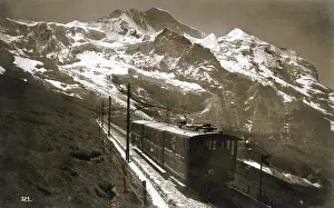 Jungfrau: Jungfrau with train, Switzerland