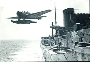 Catapulted: Junkers Ju46 of Lufthansa shortly after being catapulted
