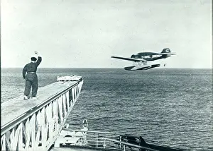 Catapulted: Junkers Ju46 of Lufthansa shortly after being catapulted