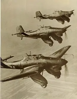 Ju87a: Three Junkers Ju87A ~Stukas in flight