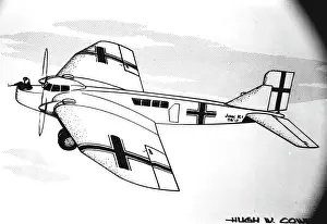 Cowin: Junkers R I German bomber plane, Hugh W. Cowin artwork
