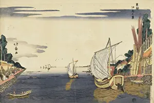 Junks: Junks at the mouth of a river - Tsukudajima