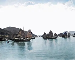 Junk: Junks on the water, Hong Kong, China
