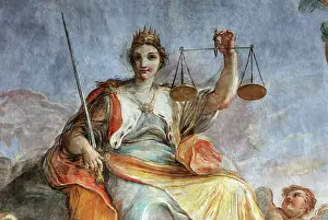 Umbrian: Justice fresco, Temple of Minerva, Assisi, Umbria, Italy