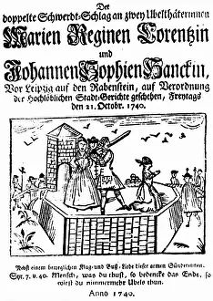 Handbill: justice, penitentiary system, decapitation, execution