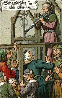Forfeit: justice, penitentiary system, pillory, on market-place
