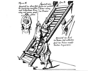 Inflict: justice, torture, ladder for using fire to inflict
