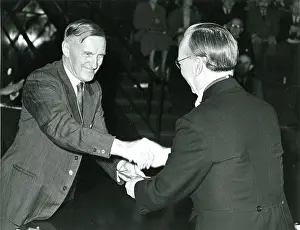 Fraes: J.W. Barnes, left, is presented with his Royal Aeronauti