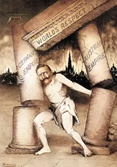 Wrecker: The Kaiser as Samson, WW1 cartoon