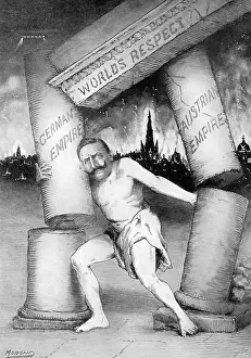 Wrecker: The Kaiser as Samson, WW1 cartoon