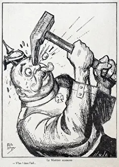 Arterra - Collection Philippe Clément: Kaiser Wilhelm II hitting himself in the face with hammer