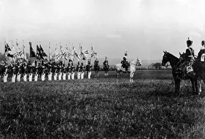 Parades: Kaiser Wilhelm II at a parade, 1907