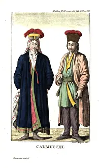 Kalmykia: Kalmyks in traditional costume