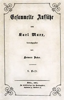 Essays: Karl Marx