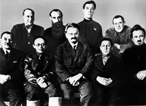 Designated: Karl Radek with other communists, 1928