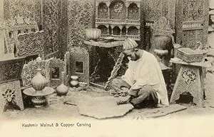 Inlaid: Kashmir Walnut & Copper Carving, India