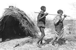 Kavango: Kavango, Bushmanland, NAMIBIA. An elderly, blind San