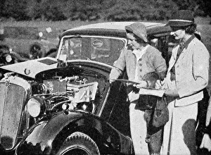 Coachwork: Kay Petre & E. Wisdom judging coachwork at Morris Rally