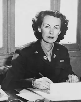 1292: Kay Summersby, at her office in Rheims. She drove