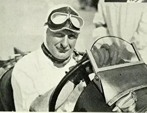 Steering: Kaye Don at the wheel of his racing car