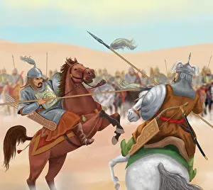 Ces Aeo Nazarbayev Intellectual Schools: Kazakh warriors in battle on horseback