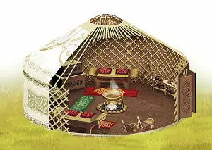 Ces Aeo Nazarbayev Intellectual Schools: Kazakh yurt in cross section, Kazakhstan