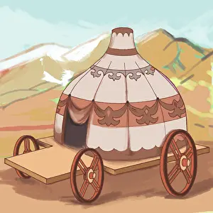 Ces Aeo Nazarbayev Intellectual Schools: Kazakh yurt on a wheeled platform
