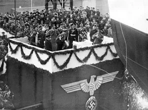 Kaufmann: KDF-ship Robert Ley is christened, 1938