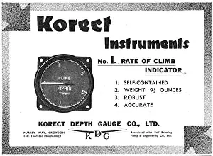Korect: KDG - Korect Aircraft Instruments. Rate Of Climb Indicator