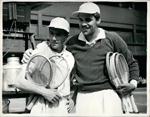 Rosewall: Ken Rosewall and Kurt Nielsen at Wimbledon