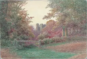 Quatremain: Kenilworth Castle from the pond