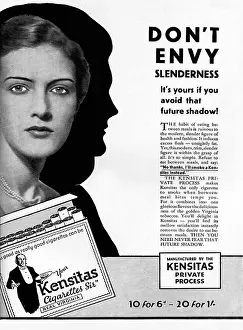 Slimming: Kensitas cigarettes advertisement - they're slimming!