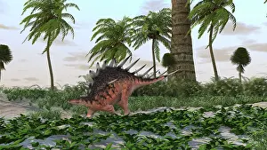 Thagomizer: Kentrosaurus in a prehistoric landscape
