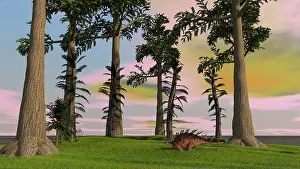 Tempskya: Kentrosaurus walking through a grassy field