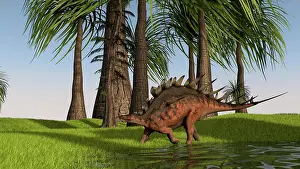 Aethiopicus: Kentrosaurus walking along a nearby swamp