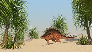 Aethiopicus: Kentrosaurus walking in a tropical environment