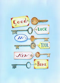 Endersby: Six keys with tags Good Luck in Your New Home