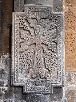 Canyon: Khachkar, Hovhannavank monastery, Ohanavan, Aragatsotn, Armenia
