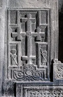 Gorge: Khachkar, Proshyan chapel, Geghard monastery, Kotayk, Armenia