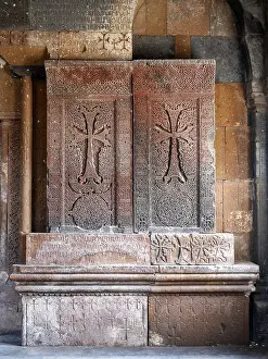 Canyon: Khachkars, Hovhannavank monastery, Ohanavan, Aragatsotn, Armenia